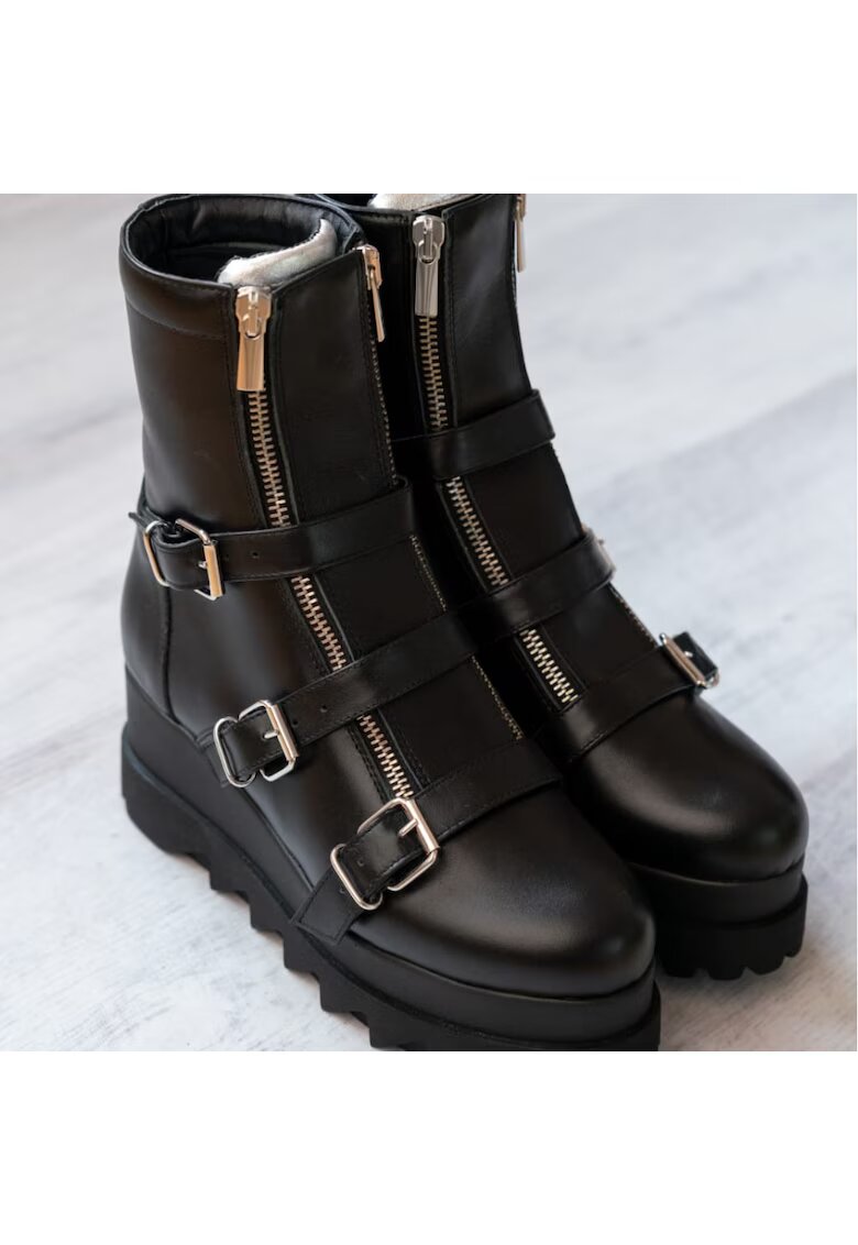 Exclusives Bocanci din piele naturala - Stream - Negru