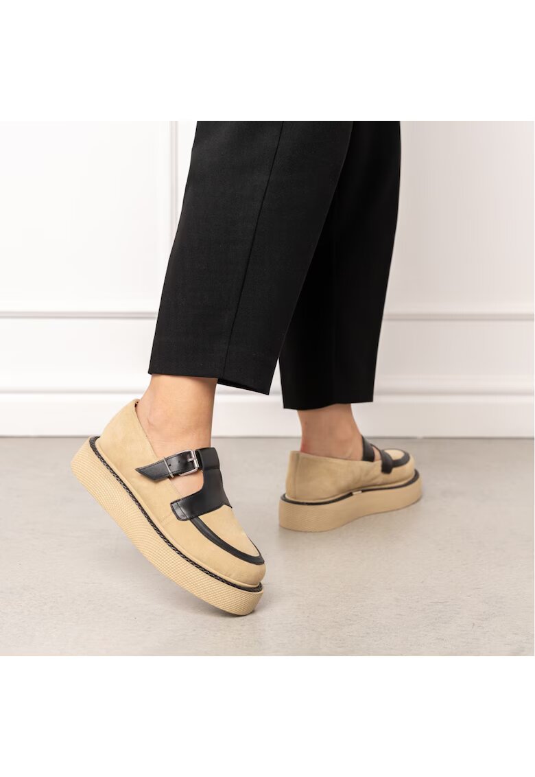 Exclusives Pantofi din piele intoarsa Celine - Negru/Bej