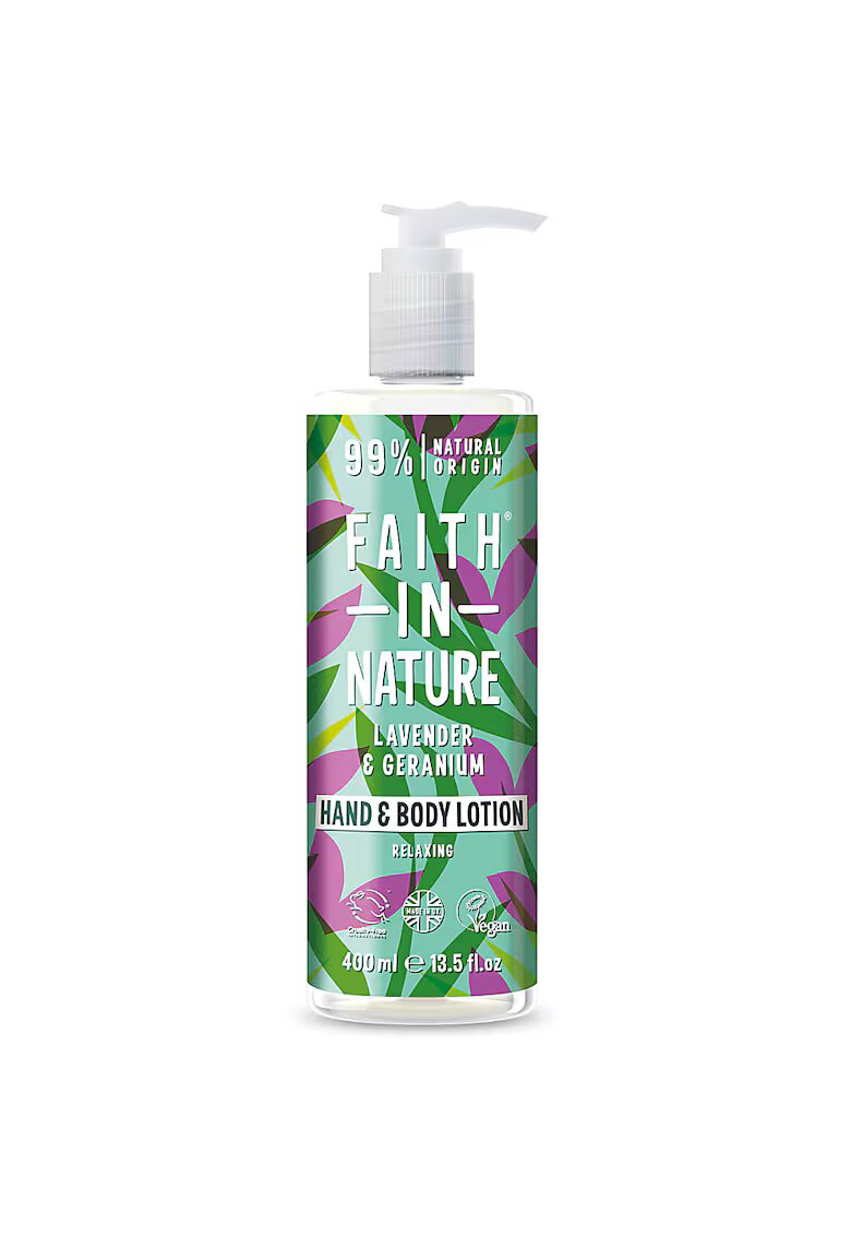 Faith in Nature Lotiune vegana pentru corp si maini cu si 400 ml - Lavanda/Muscata