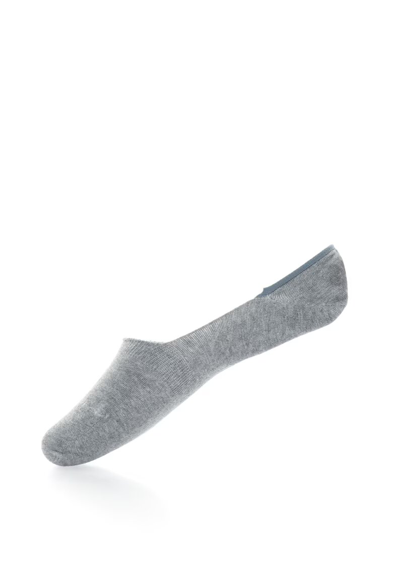 Falke Sosete invizibile din bumbac cu efect anti-alunecare Step Medium Cut - Gri