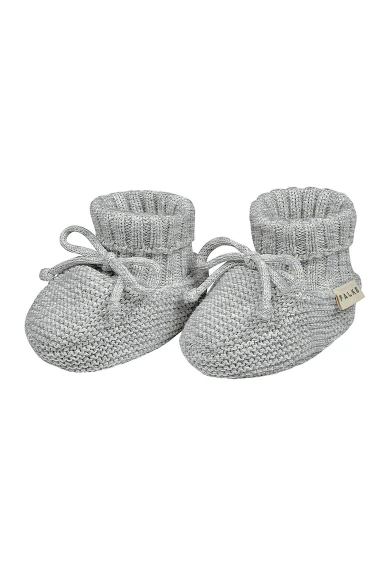Falke Sosete tricotate din bumbac organic Perfect Fit Knitted Bootsock - Gri melange