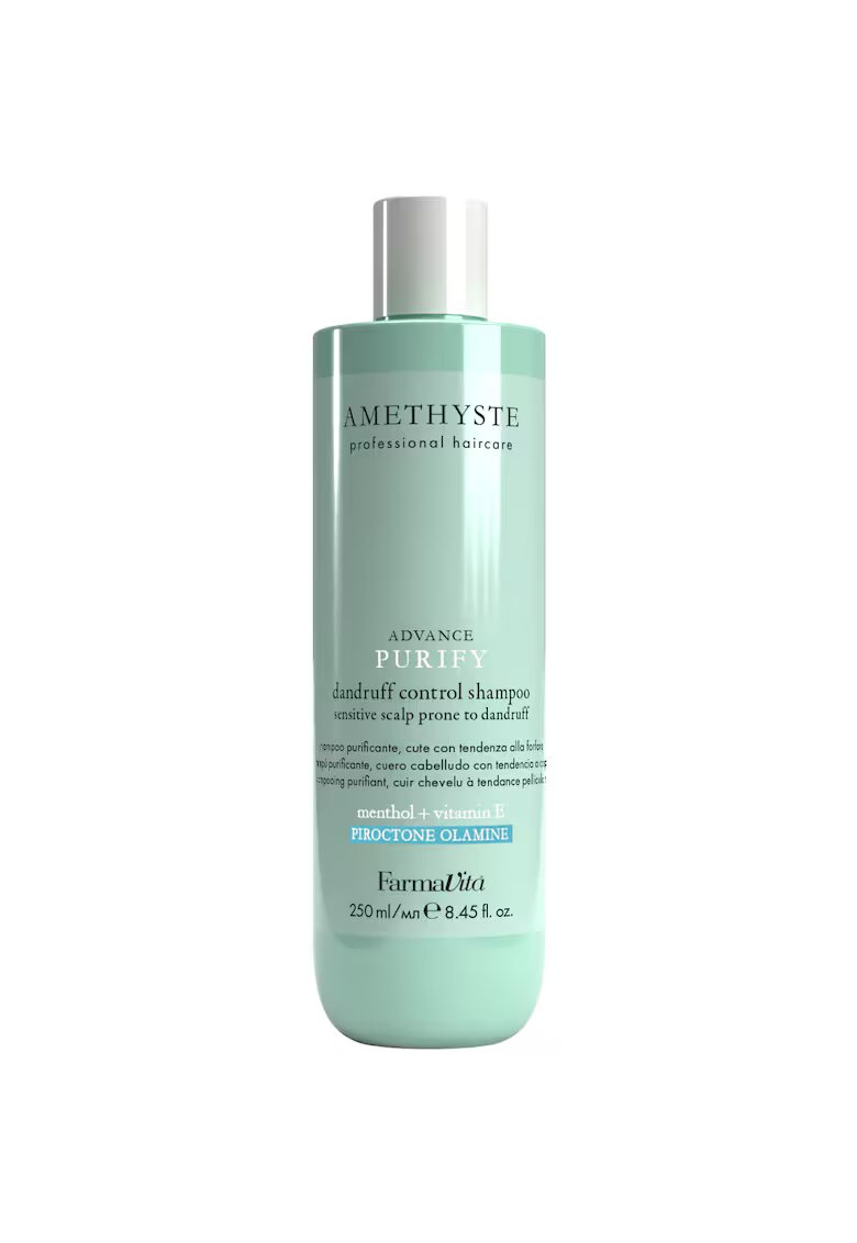 Farmavita Sampon profesional pentru controlul matretii - cu menthol si vitamina E - Amethyste Advance Purify - 250 ml