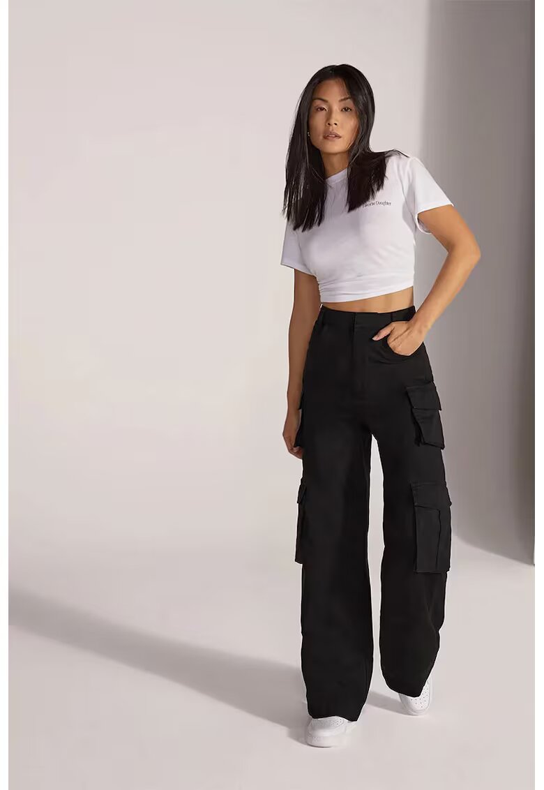 FAVORITE DAUGHTER Pantaloni cargo cu talie înaltă FD - Negru