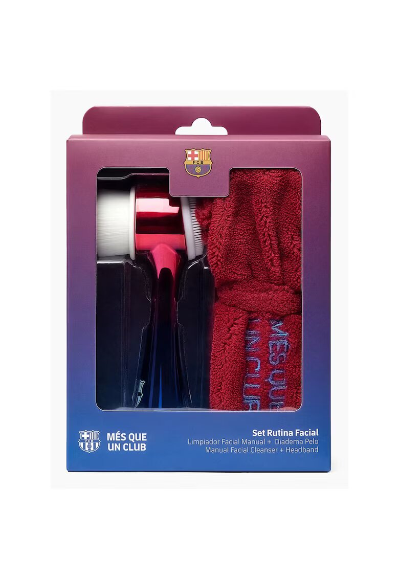 FC Barcelona Set cadou ingrijire fata - perie pentru curatarea tenului & bentita par - 2 articole