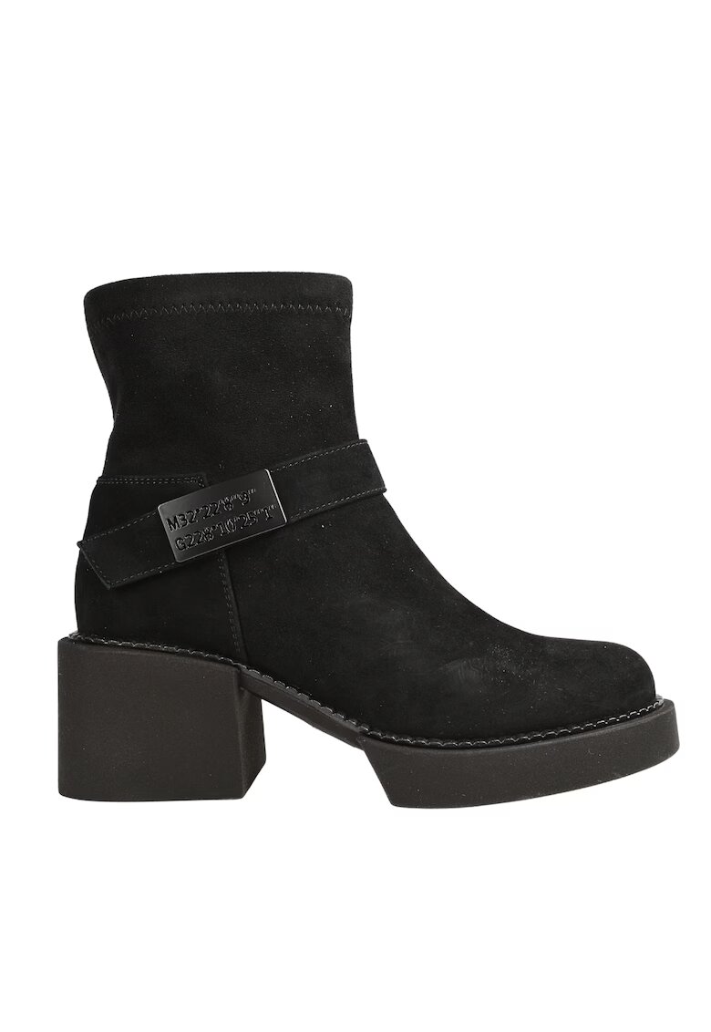 Feeling Ghete casual - dama - 25-124 negru - piele intoarsa - toc - Negru