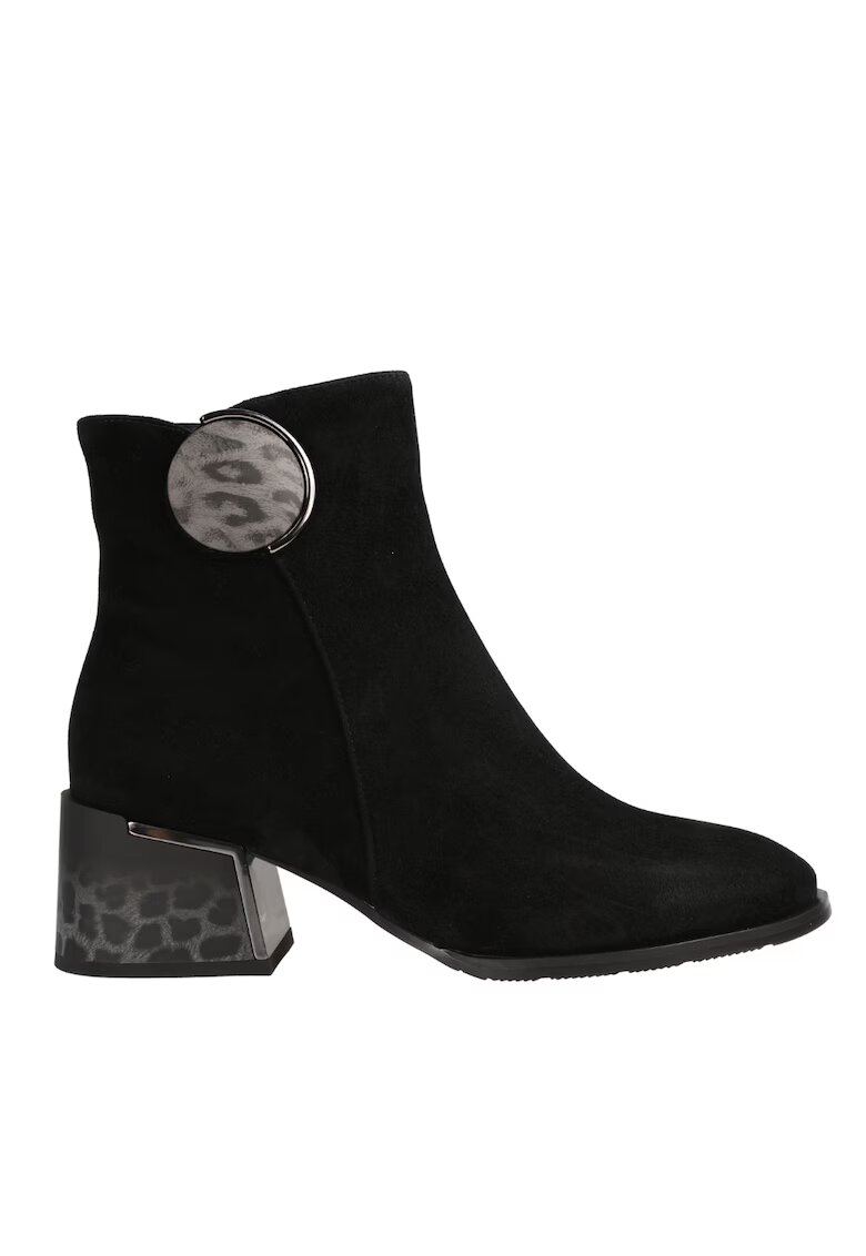 Feeling Ghete elegante - dama - 25-115-02 negru - piele intoarsa - toc - Negru