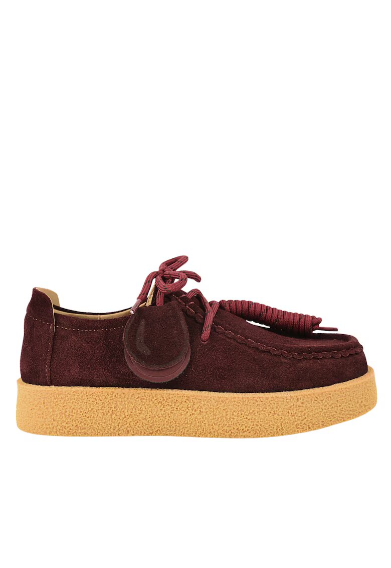 Feeling Tenisi casual - dama - T003 bordo - piele nabuc - Visiniu prafuit