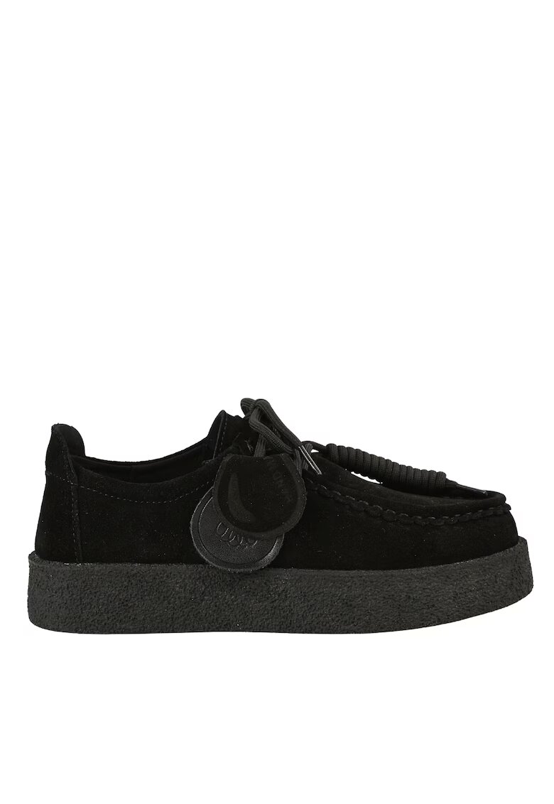 Feeling Tenisi casual - dama - T003 negru - piele nabuc - Negru