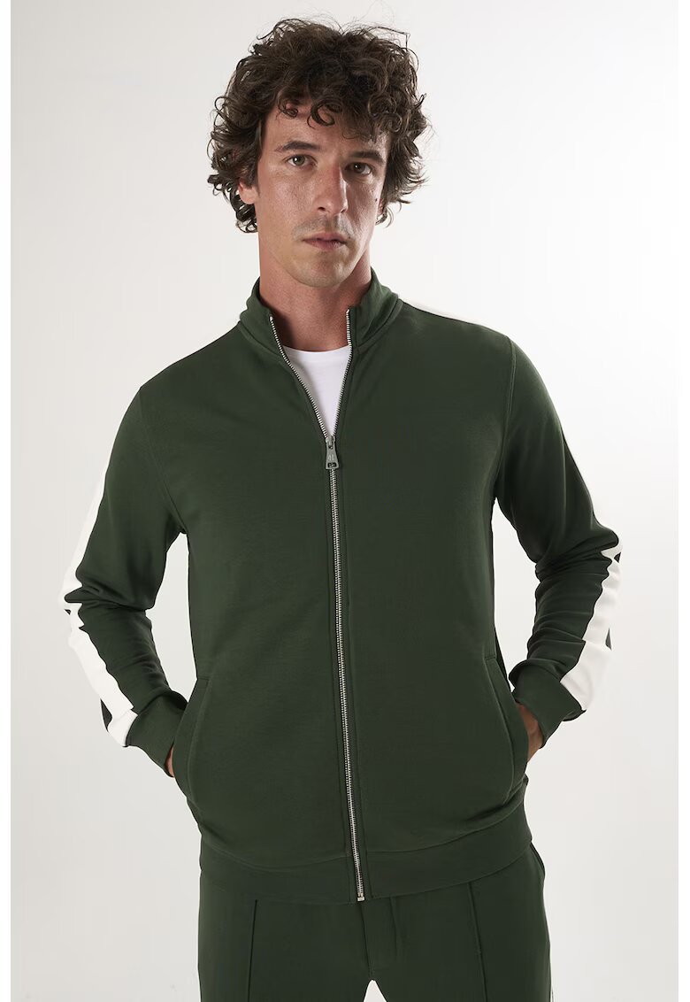 Felix Hardy Bluza de trening din bumbac cu fermoar - Verde inchis