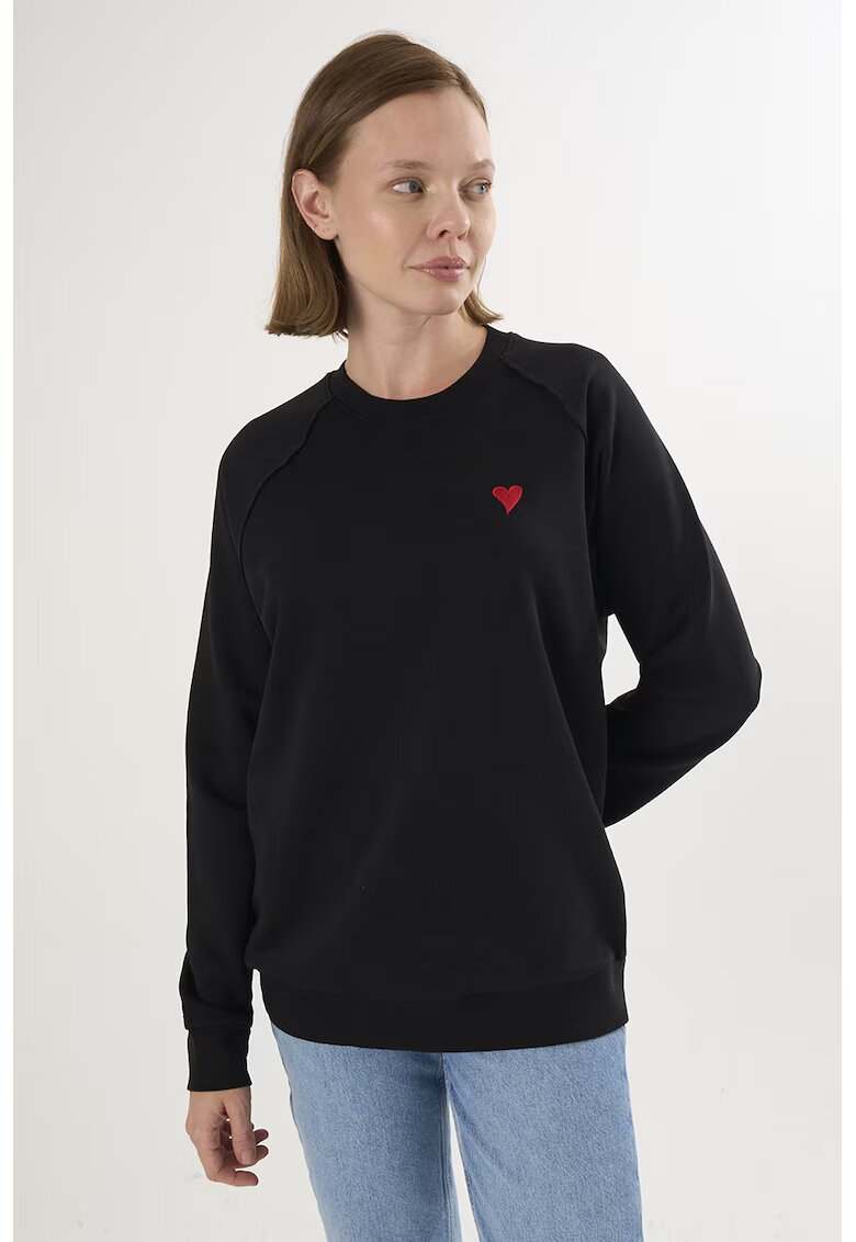 Felix Hardy Bluza lejera de trening din bumbac cu maneci raglan - Negru