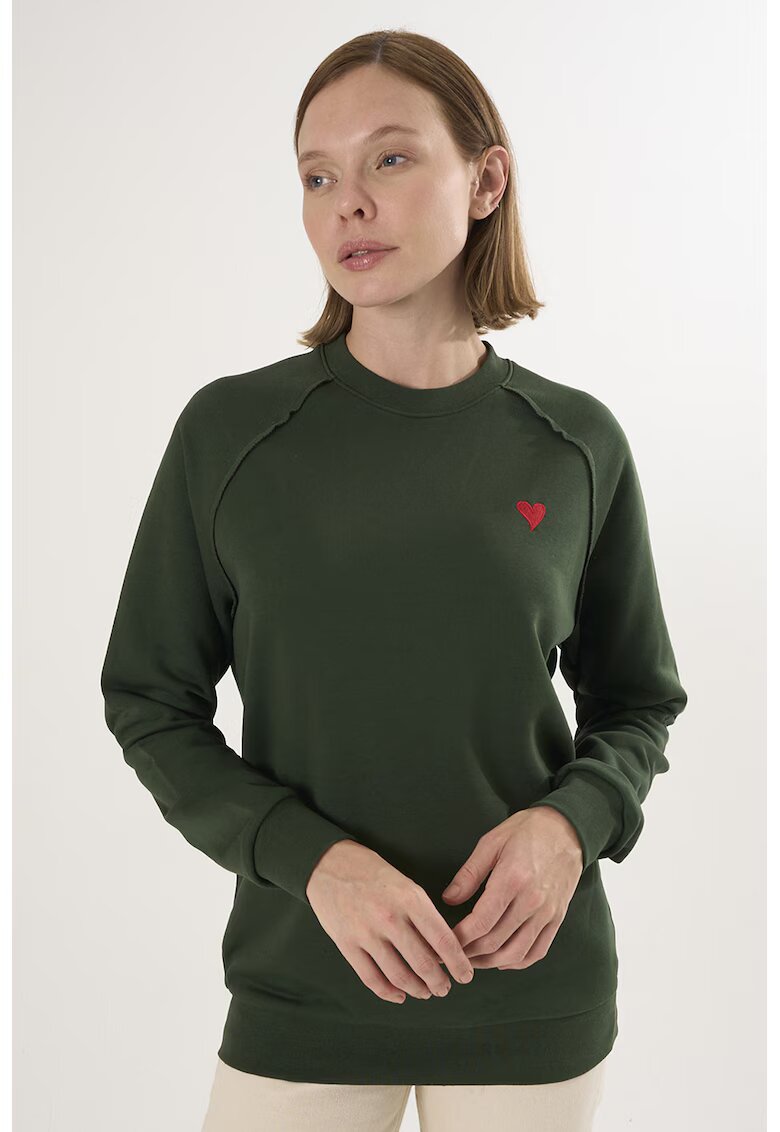 Felix Hardy Bluza lejera de trening din bumbac cu maneci raglan - Verde inchis