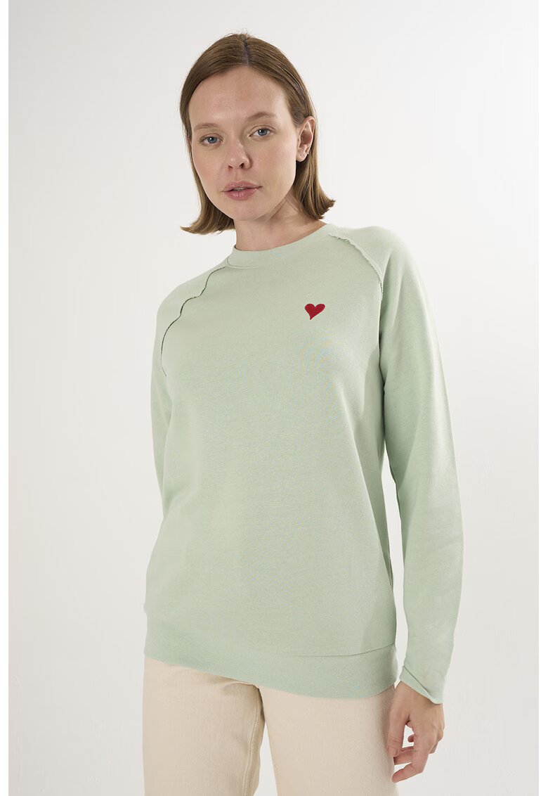 Felix Hardy Bluza lejera de trening din bumbac cu maneci raglan - Verde pal