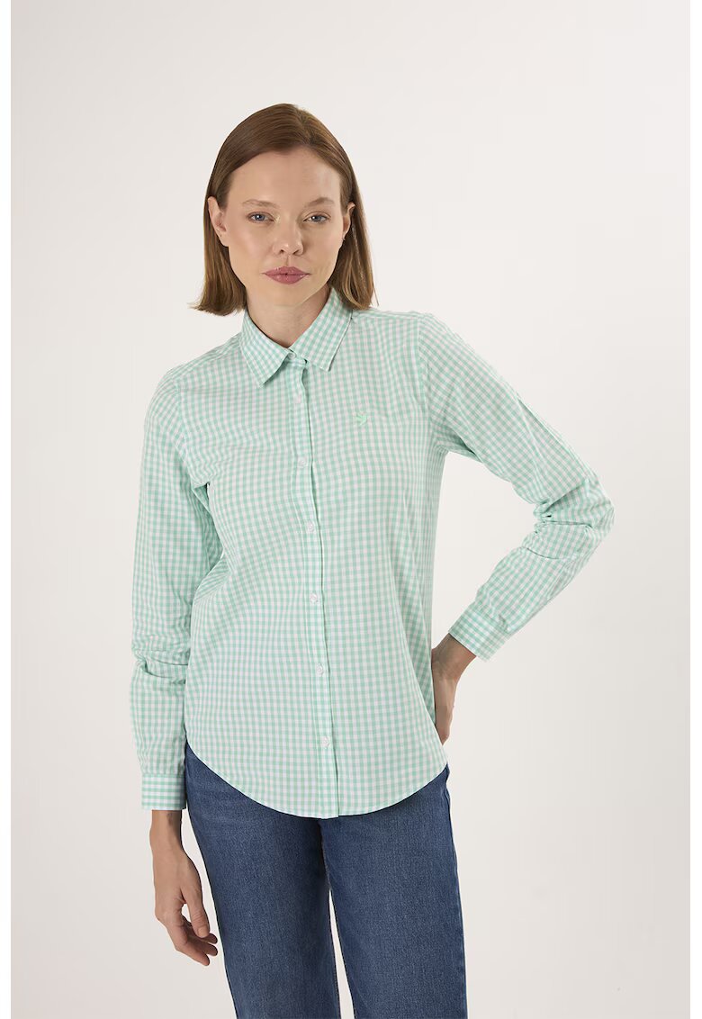 Felix Hardy Camasa regular-fit cu model in carouri - Alb/Verde menta