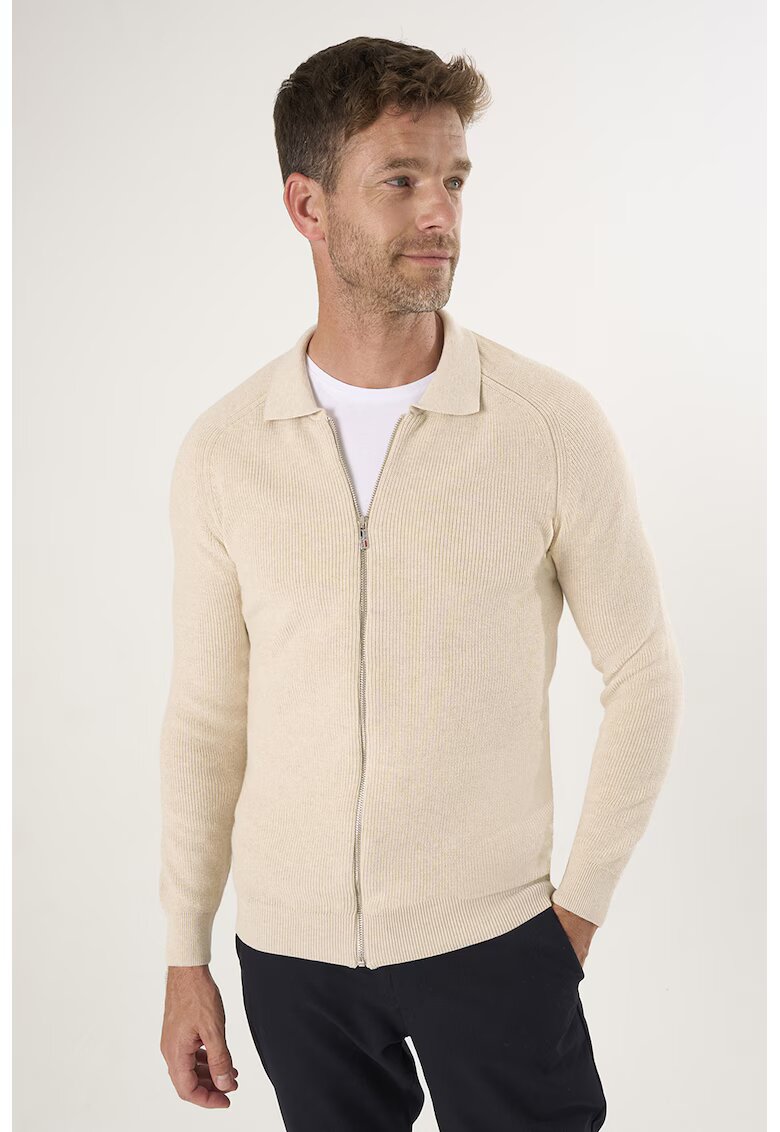 Felix Hardy Cardigan cu fermoar si maneci raglan - Bej