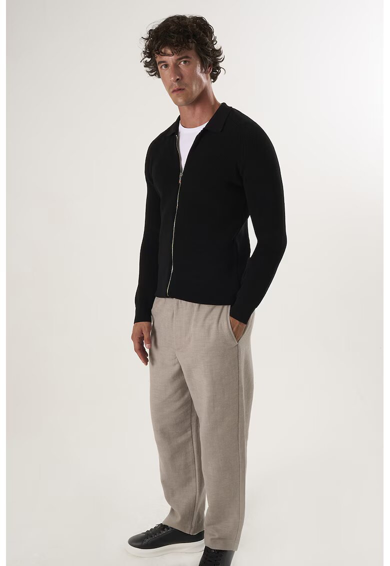 Felix Hardy Cardigan cu fermoar si maneci raglan - Negru