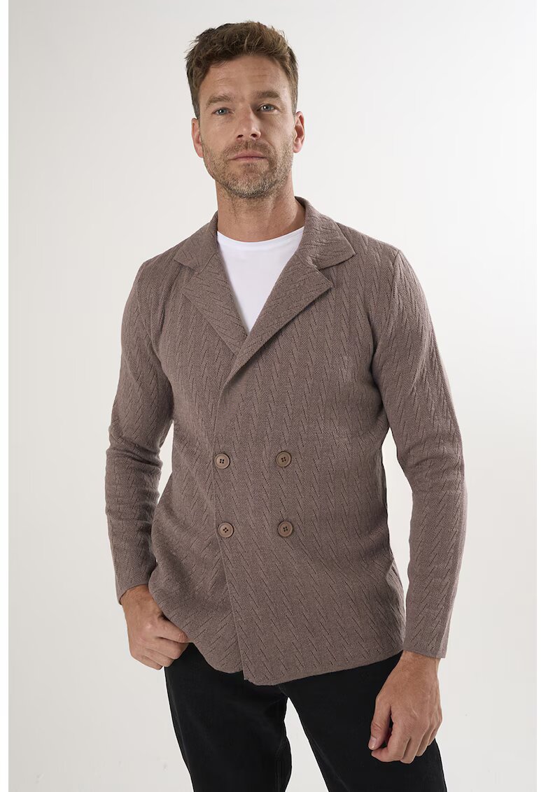 Felix Hardy Cardigan din bumbac cu nasturi - Maro inchis