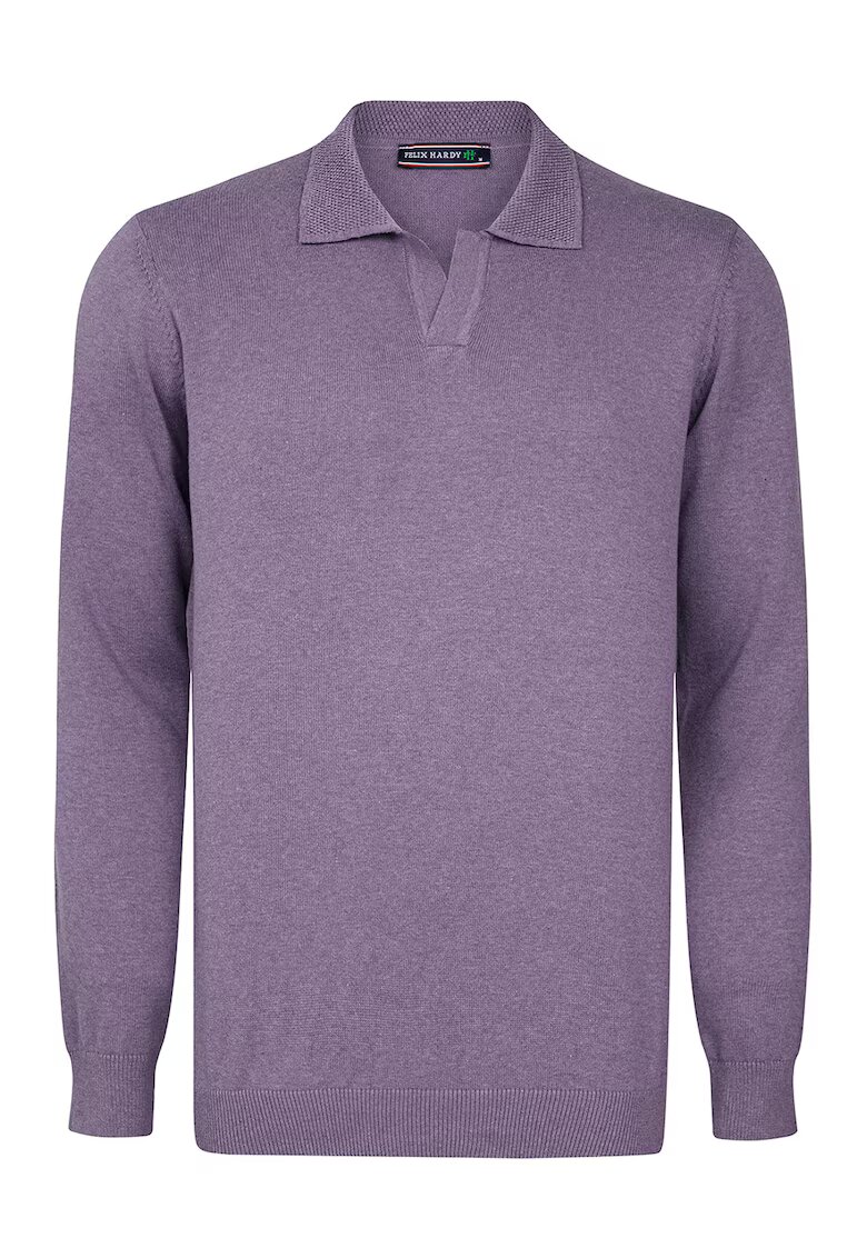 Felix Hardy Pulover polo de bumbac cu model uni - Lila pal