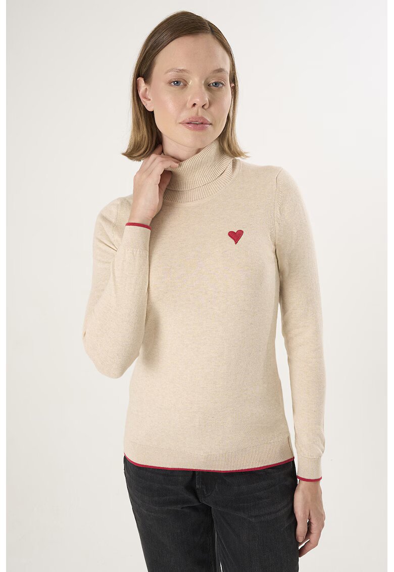 Felix Hardy Pulover slim fit cu guler inalt - Bej