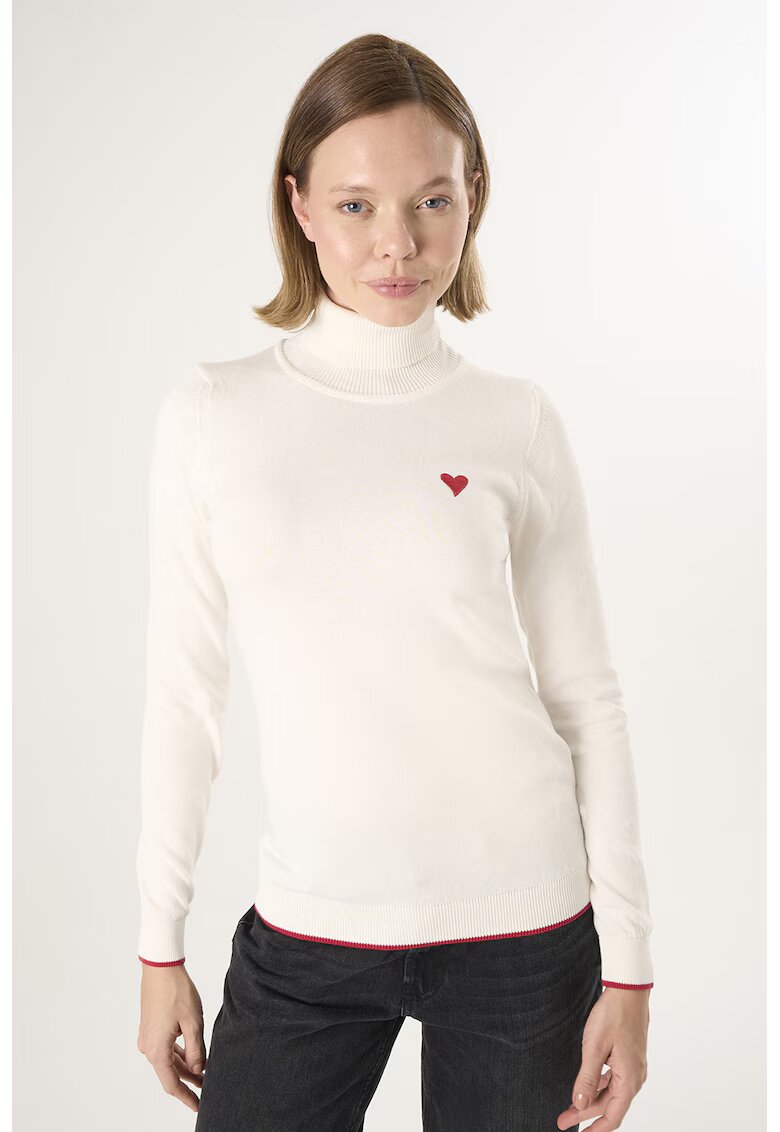 Felix Hardy Pulover slim fit cu guler inalt - Crem