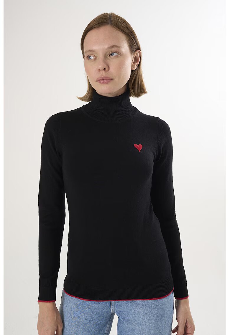 Felix Hardy Pulover slim fit cu guler inalt - Negru