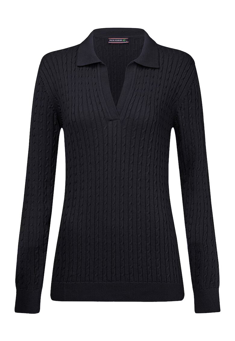 Felix Hardy Pulover slim-fit cu model torsade - Albastru ultramarin