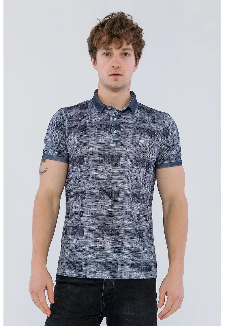 Felix Hardy Tricou polo cu imprimeu - Alb/Bleumarin
