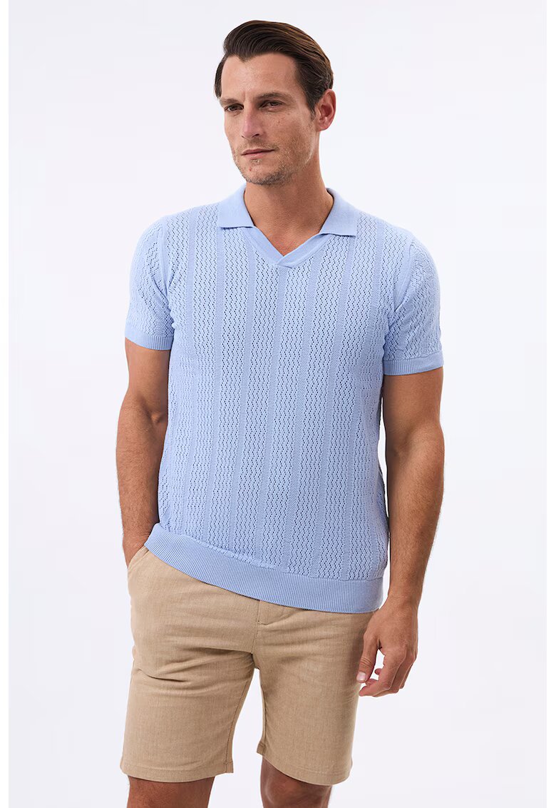 Felix Hardy Tricou polo din amestec de bumbac - Albastru lavanda