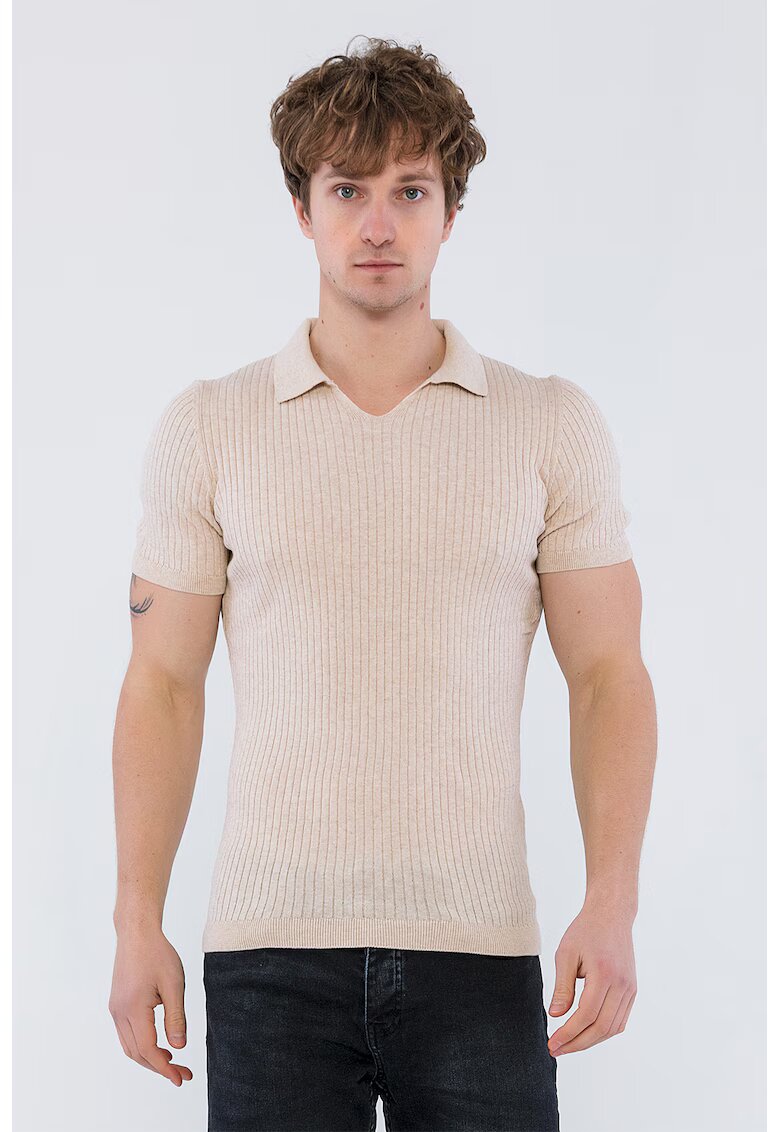 Felix Hardy Tricou polo striat - Bej