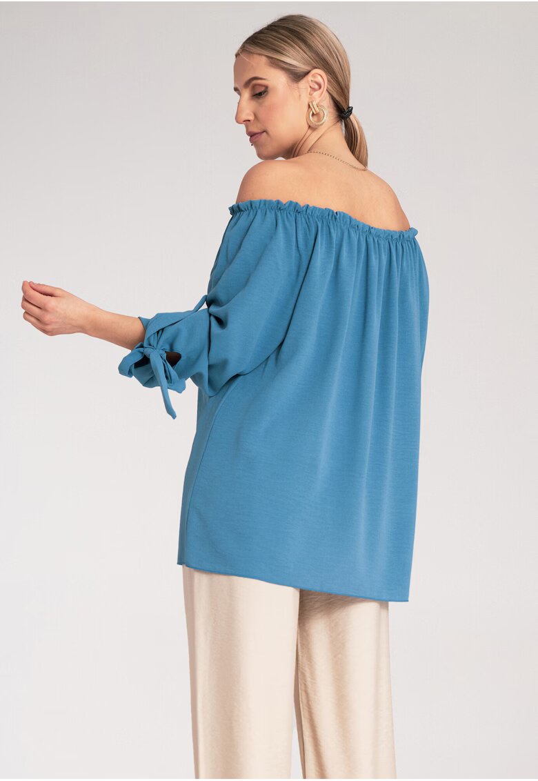 Figl Bluza Boho dama - Poliester/Elastan - Albastru -