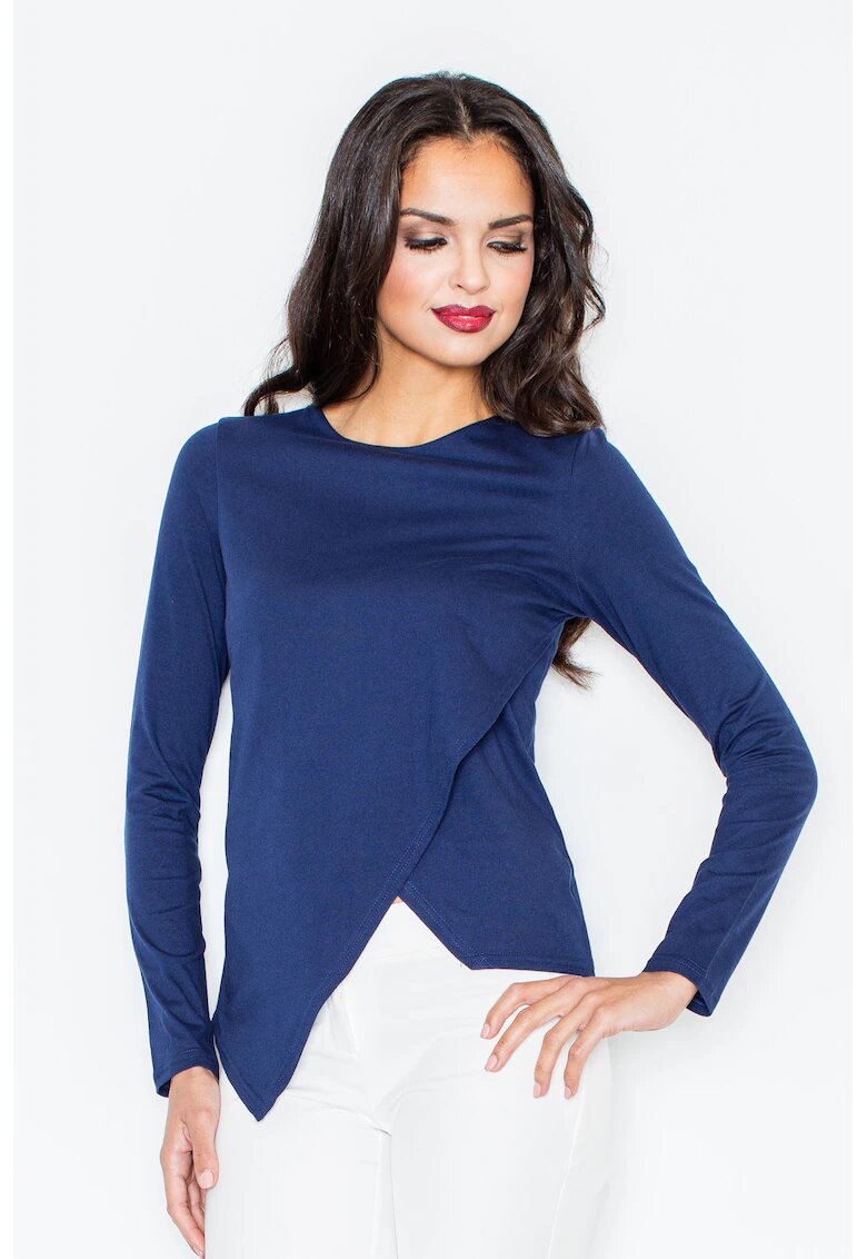 Figl Bluza dama - Asimetrica - Poliester/Elastan/Viscoza - Bleumarin -