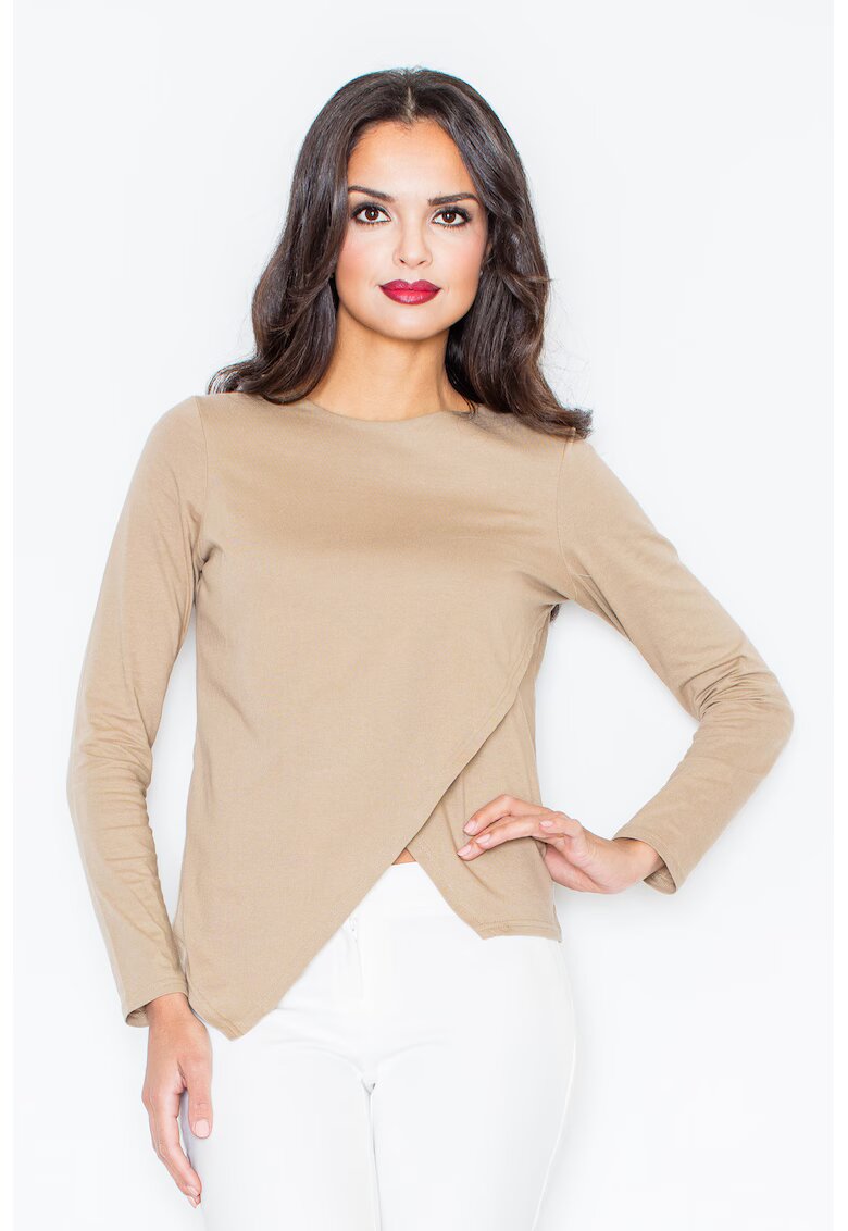 Figl Bluza dama - Asimetrica - Poliester/Elastan/Viscoza - Crem -