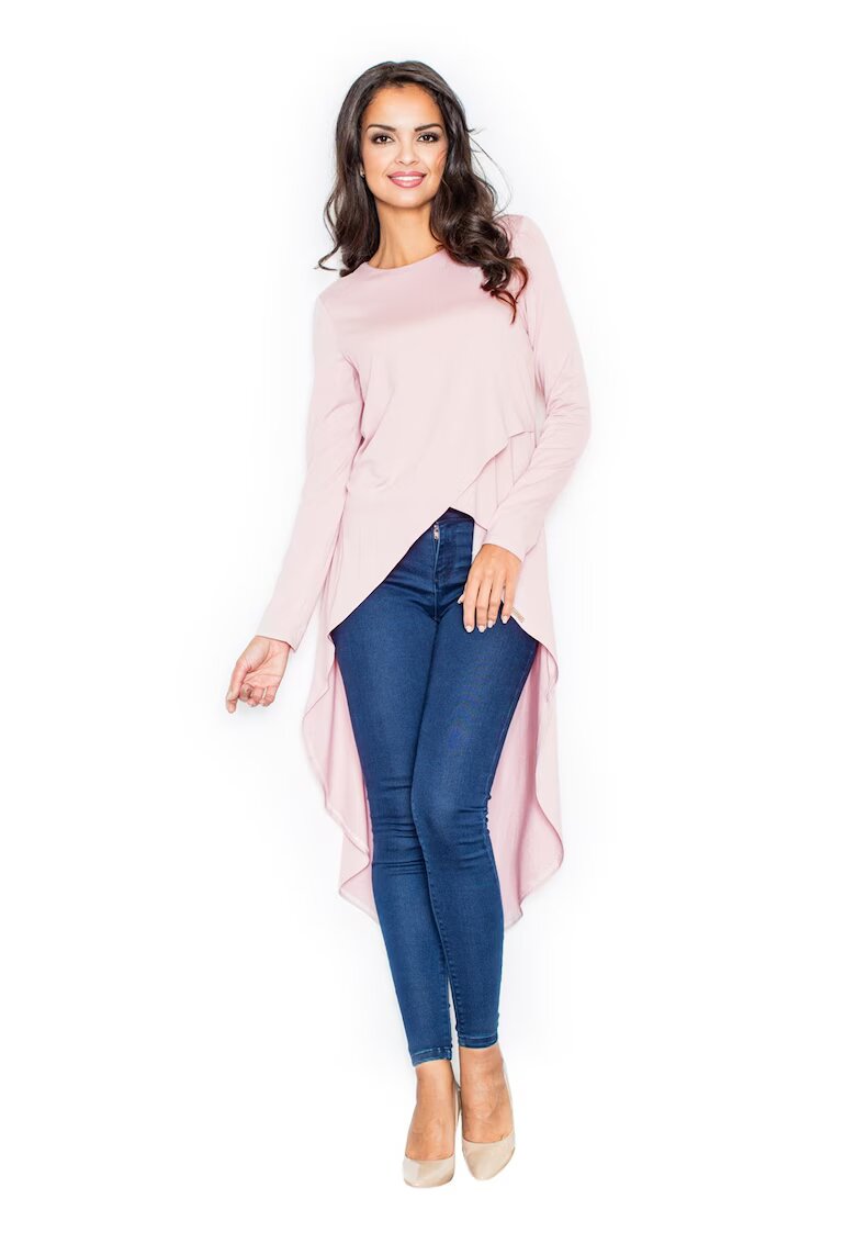 Figl Bluza dama asimetrica - Viscoza/Elastan - Roz