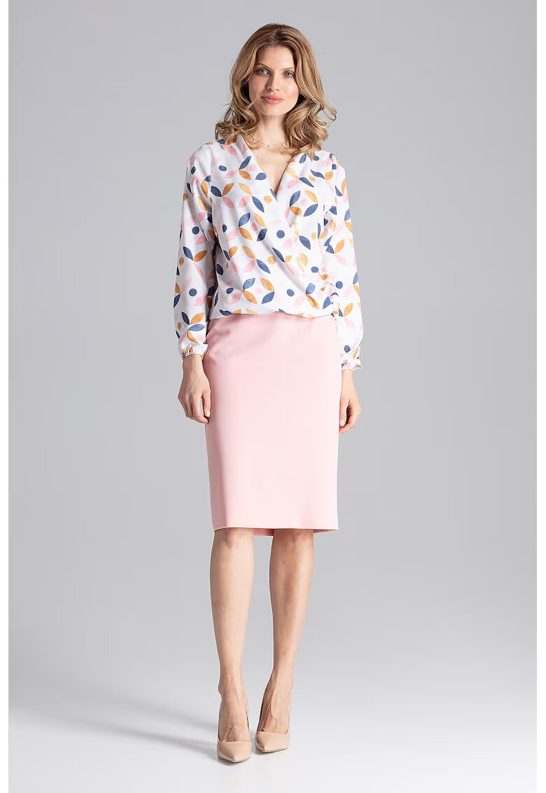 Figl Bluza dama eleganta - Maneca lunga - Poliester/Elastan - Multicolor