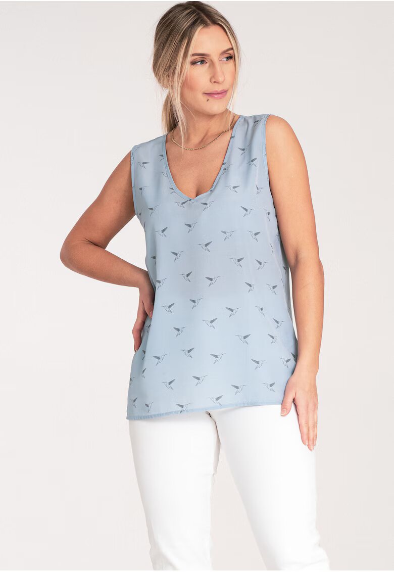 Figl Bluza dama - Fara maneci - Poliester - Albastru