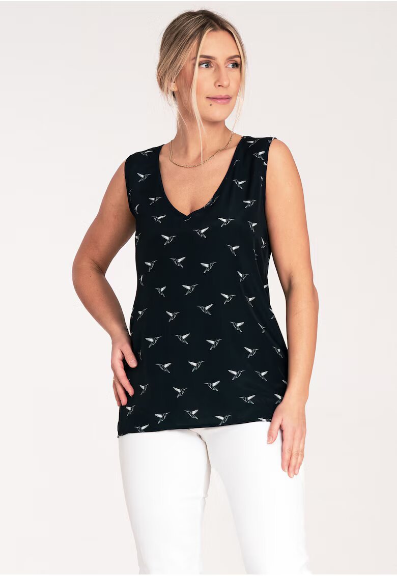 Figl Bluza dama - Fara maneci - Poliester - Bleumarin