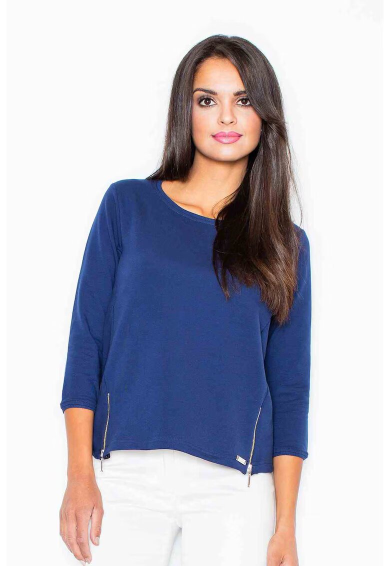 Figl Bluza dama - Fermoare - Poliester/Elastan - Bleumarin