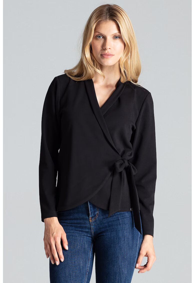 Figl Bluza dama - Inchidere laterala - Poliester/Elastan - Negru -