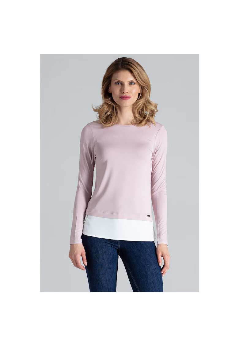 Figl Bluza dama M374 - roz - maneca lunga - viscoza - croiala regulata