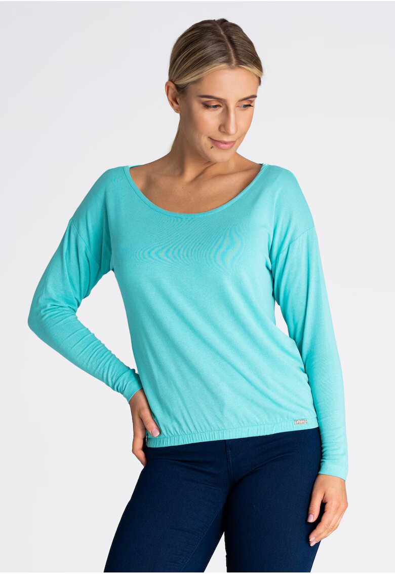 Figl Bluza dama M981 - albastru - amestec viscoza-elastan - croi elegant - maneci lungi
