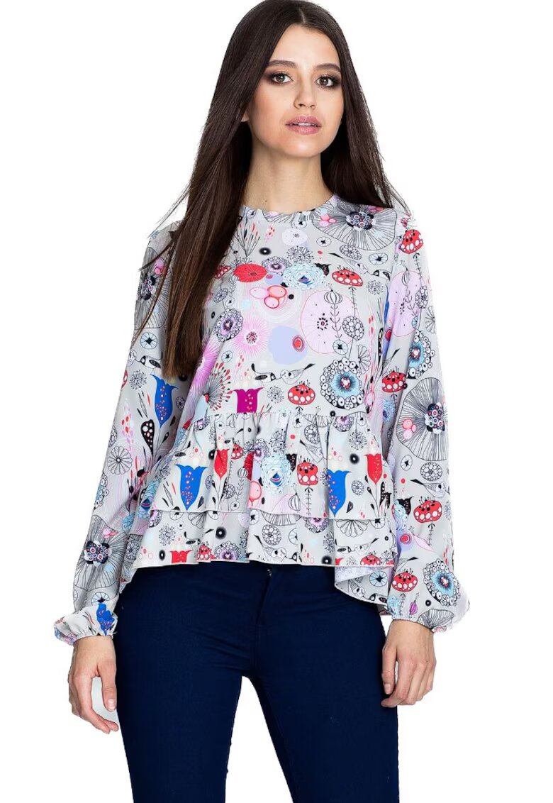 Figl Bluză damă Nidine M594 roz - Alb