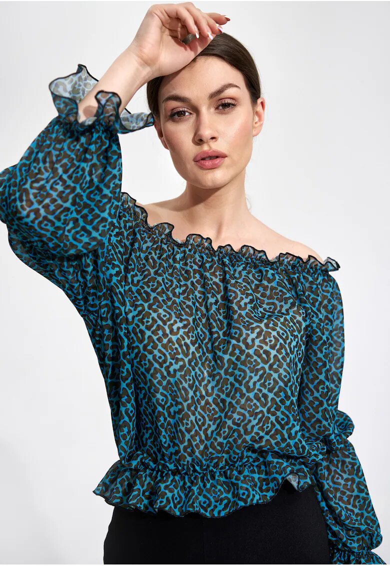 Figl Bluza dama - Poliester - Cu elastic - Verde/Negru