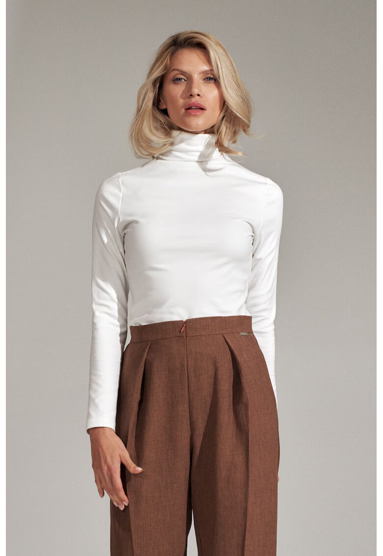 Figl Bluza dama - Poliester/Elastan/Viscoza - Eleganta - Alb