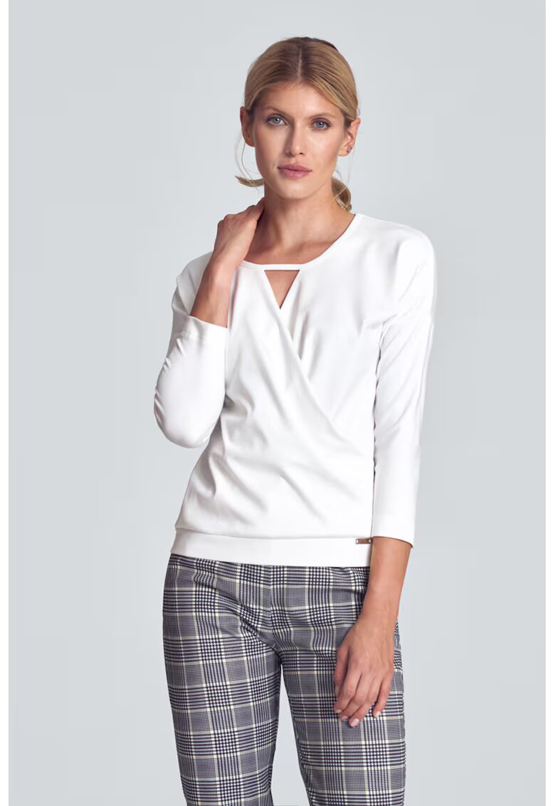 Figl Bluza dama - Poliester/Viscoza/Elastan - Alb -