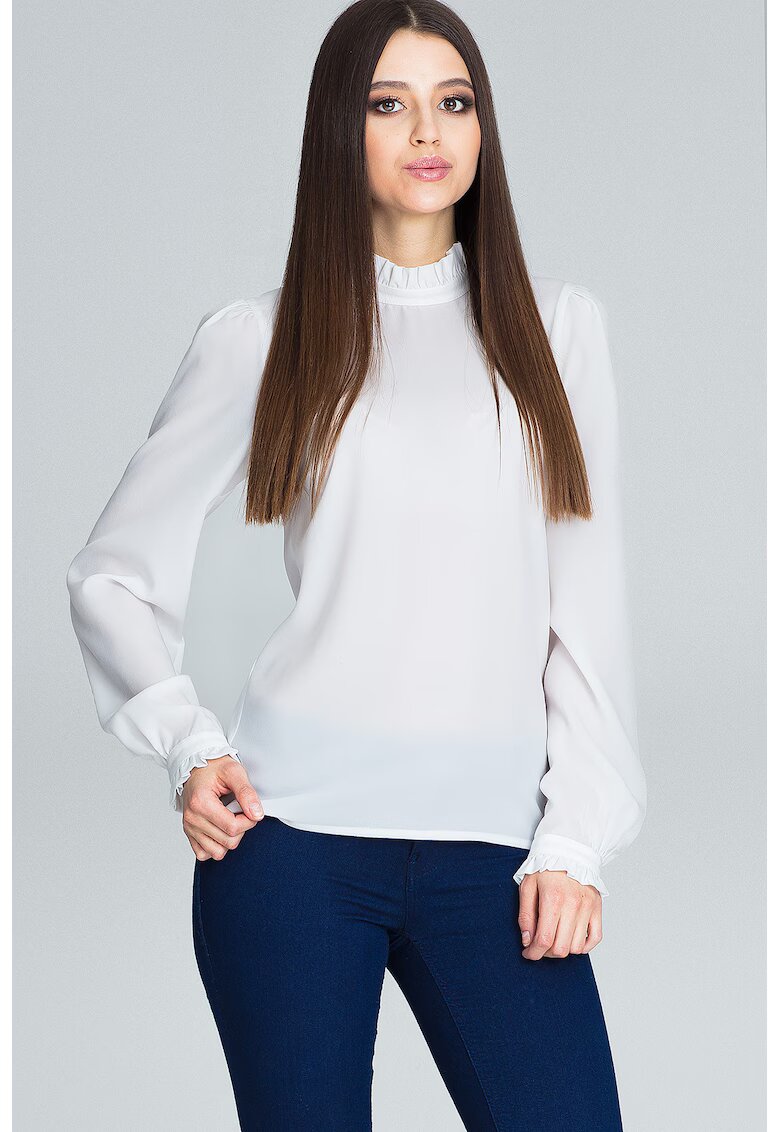Figl Bluza dama - Poliester/Viscoza/Elastan - Eleganta - Ecru