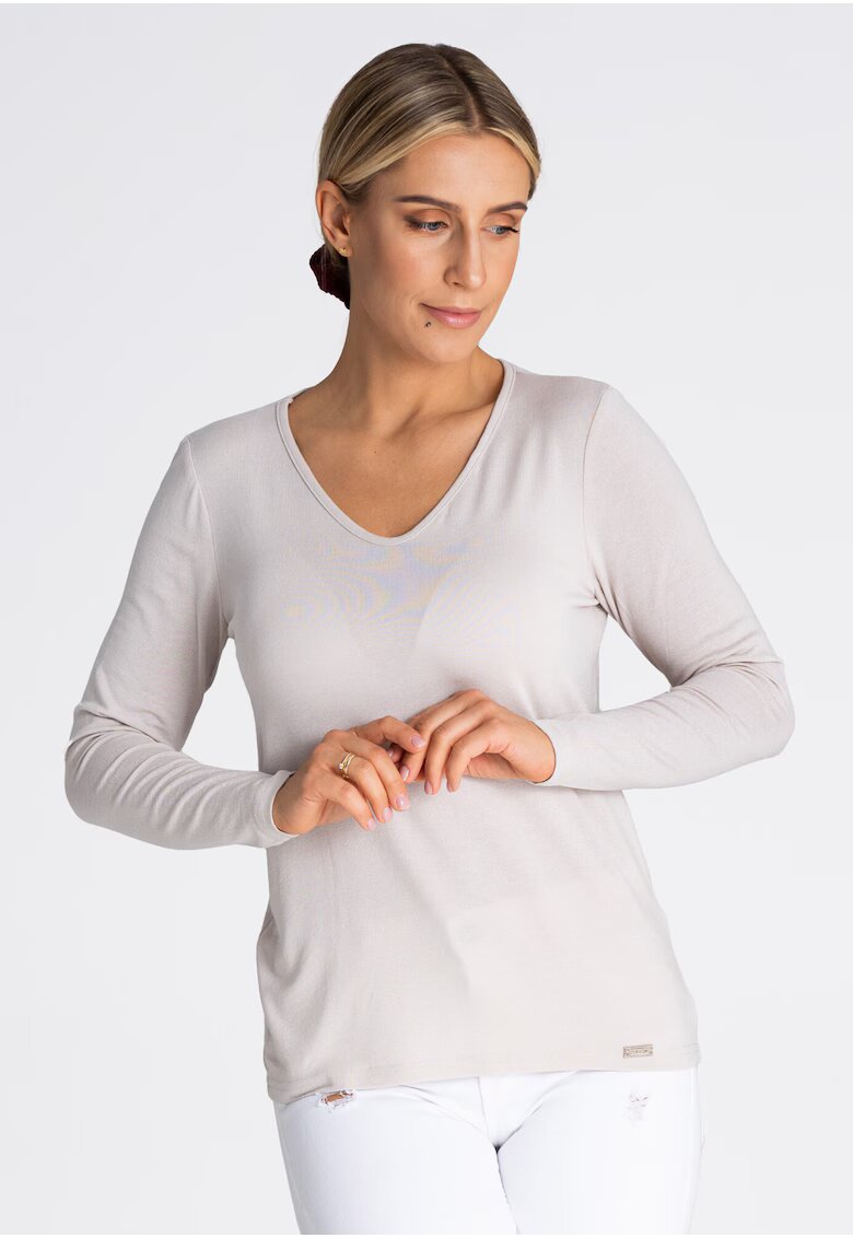 Figl Bluza dama - Viscoza/Elastan - Maneca lunga - Crem