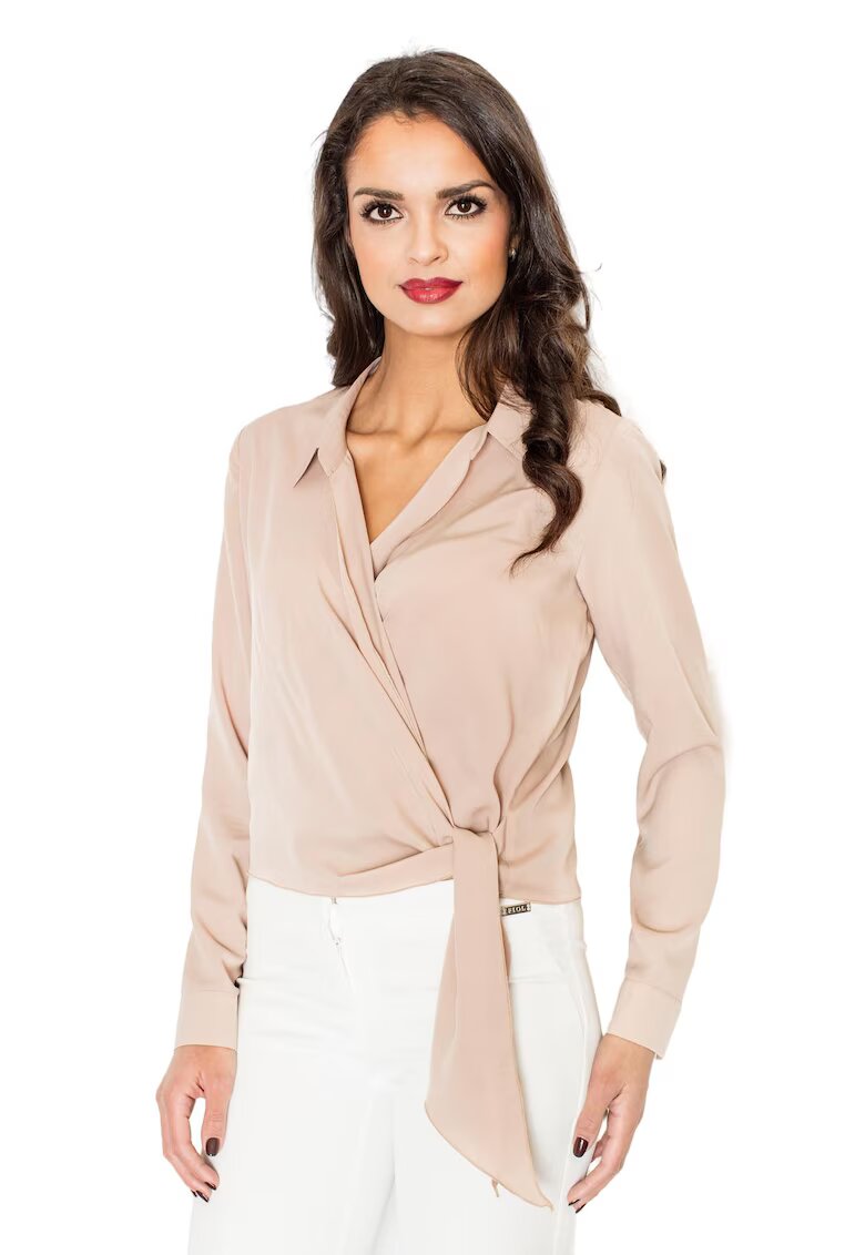 Figl Bluza eleganta M432 - Poliester/Viscoza - Bej -