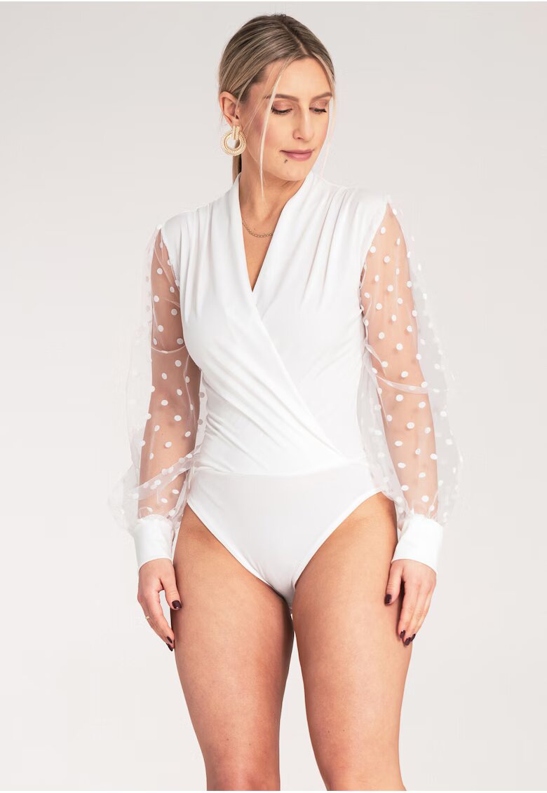 Figl Body elegant dama - Poliester/Elastan - Alb -