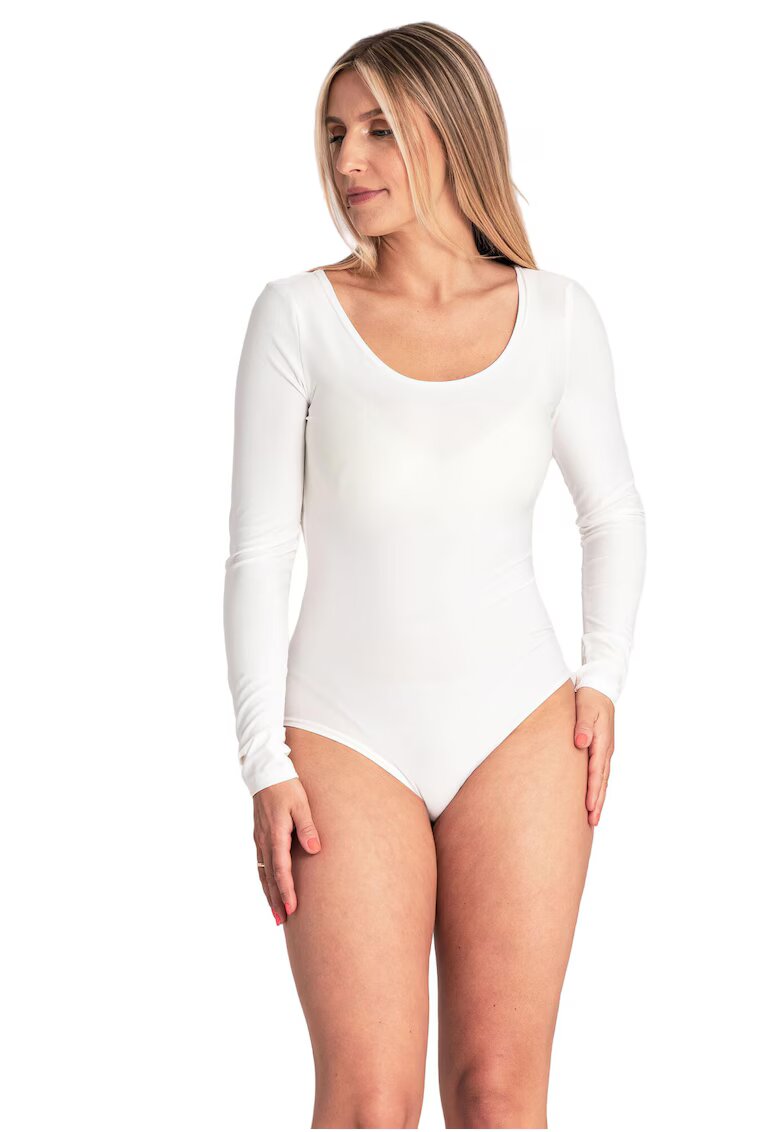 Figl Body elegant ecru - maneci lungi - material subtire - versatil - poliester -