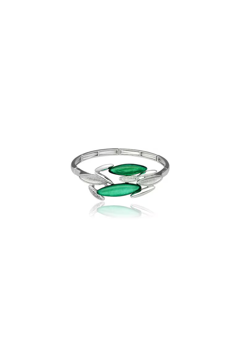 Figl Bratara din metal si rasina verde - hipoalergenica - elastica