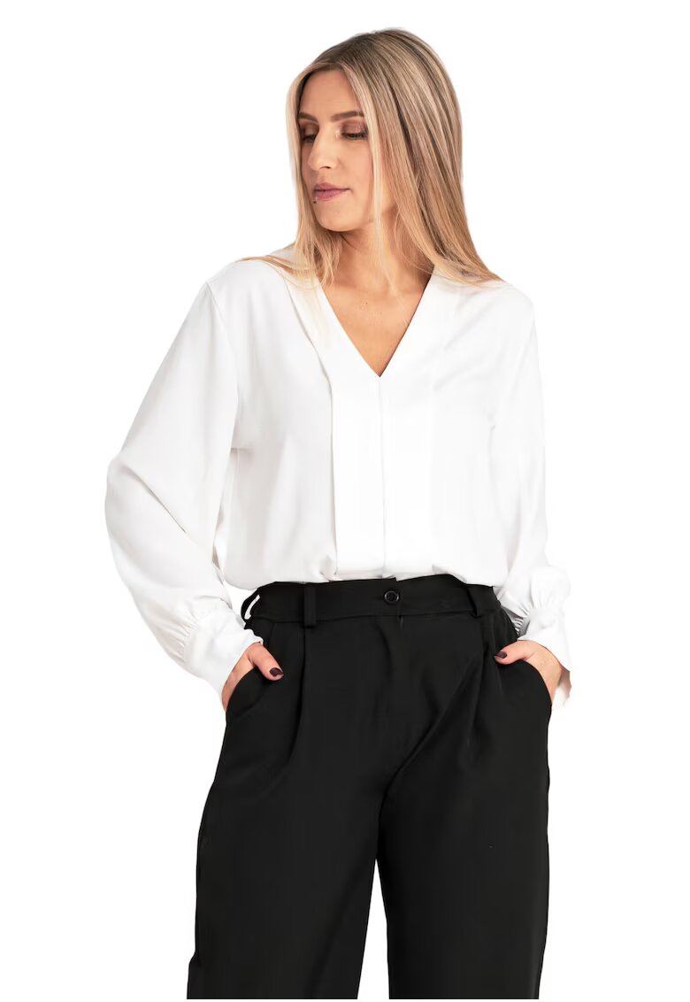 Figl Camasa dama satin - alb - croiala moderna - confortabila - poliester -